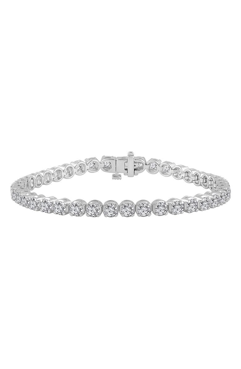 Badgley Mischka Collection 14K White Gold Near Colorless Lab Grown Round Diamond Tennis Bracelet, Main, color, White