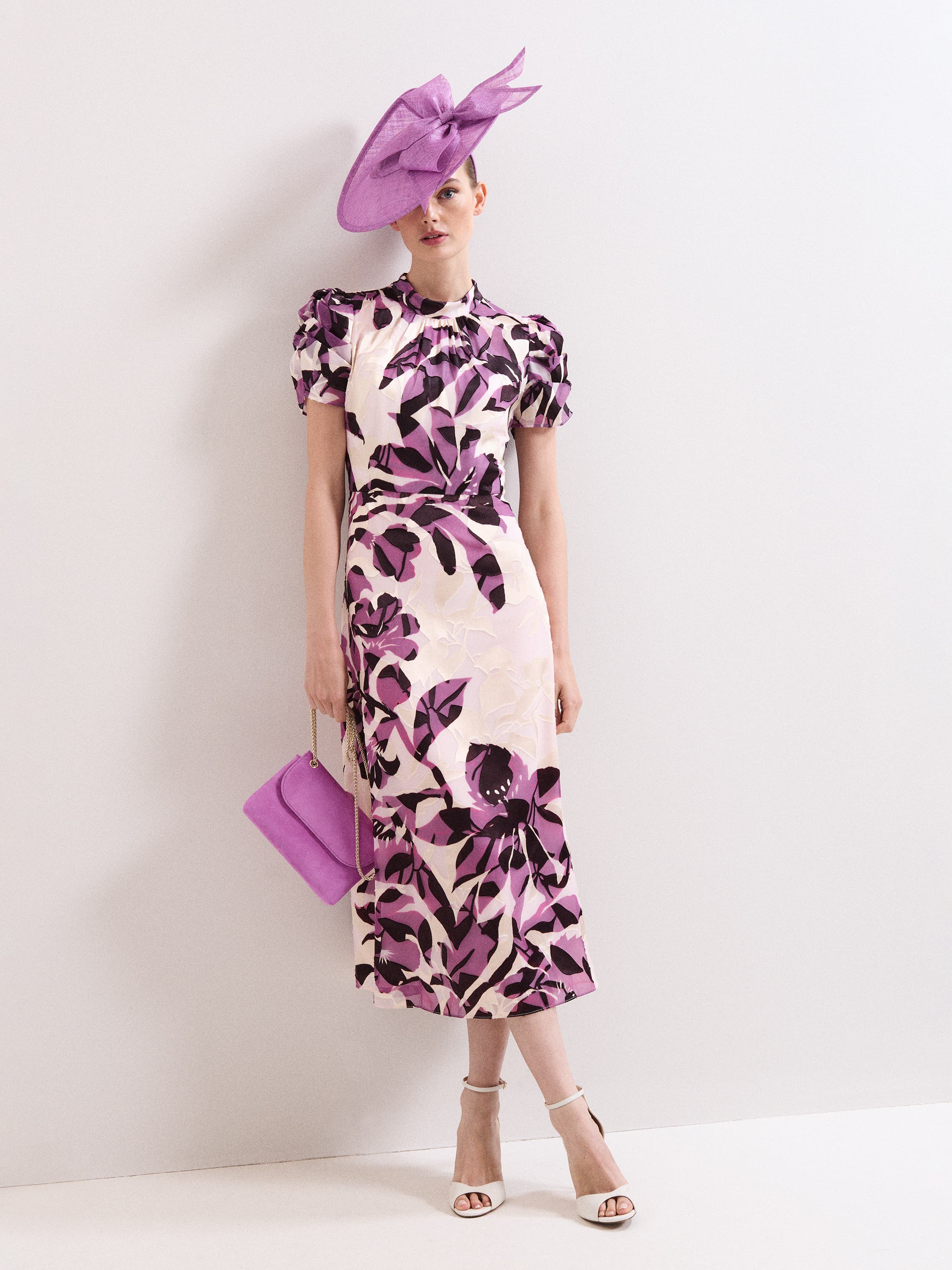 Phase Eight Suede Clutch Bag, Alternate, color, Pink