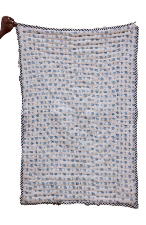 Blue Elephant Baby Quilt - Baby
