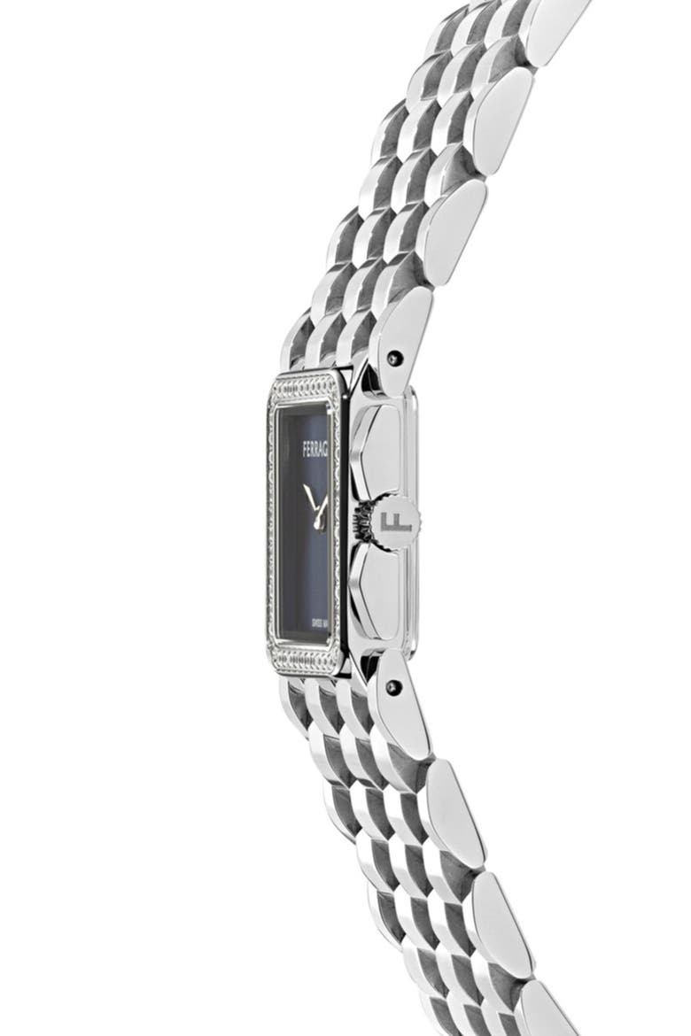 Entrelacé Diamond Bracelet Watch, 18.5mm x 21.5mm, Alternate, color, STAINLESS STEEL