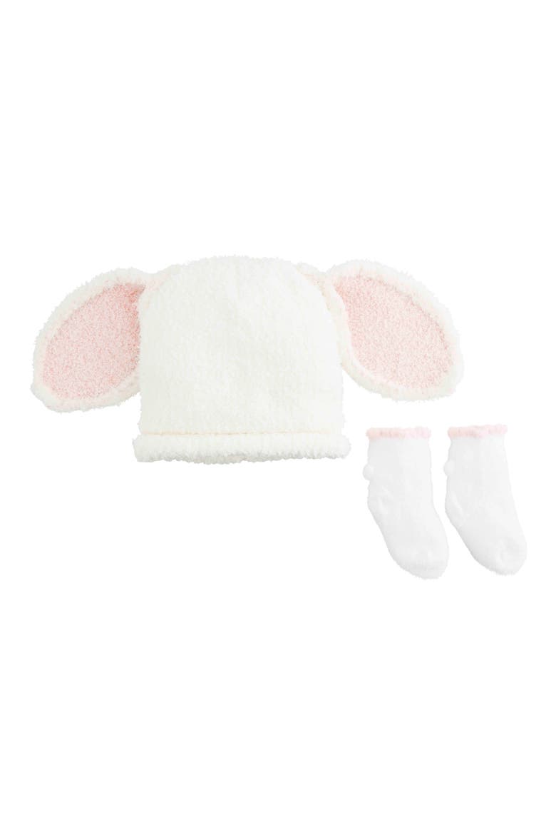 Bunny Hat & Socks Set, Main, color, PINK