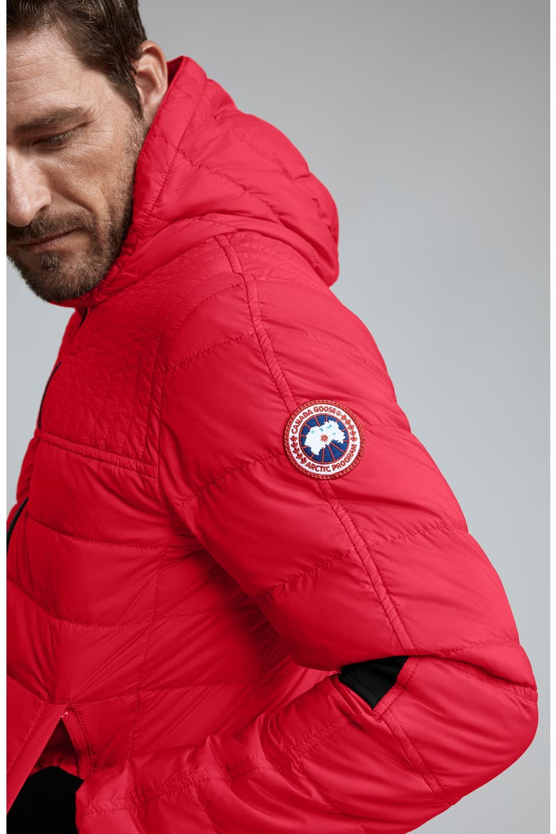 Cabri Hooded Packable Down Jacket, Main, color, RED