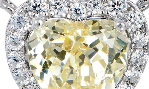 Savvy Cie Jewels Cubic Zirconia Heart Halo Pendant Necklace In Metallic