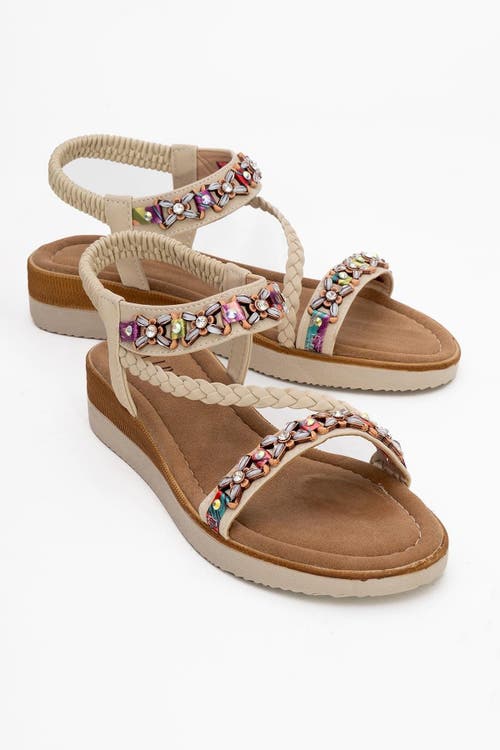Prologue Shoes YUAN Braided Strap Sandal in Beige Faux Leather at Nordstrom, Size 7