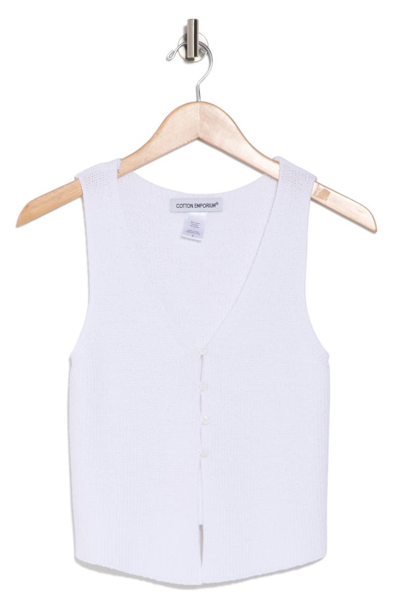 Cotton Emporium V-Neck Button Front Sweater Vest, Alternate, color, 