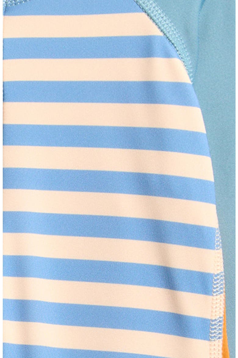 Kids' Stripe Colorblock Long Sleeve One-Piece Rashguard Swimsuit, Alternate, color, BLUE