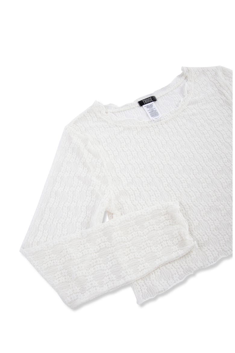 Kids' Long Sleeve Mesh Top & Tank Set, Alternate, color, OFF-WHITE