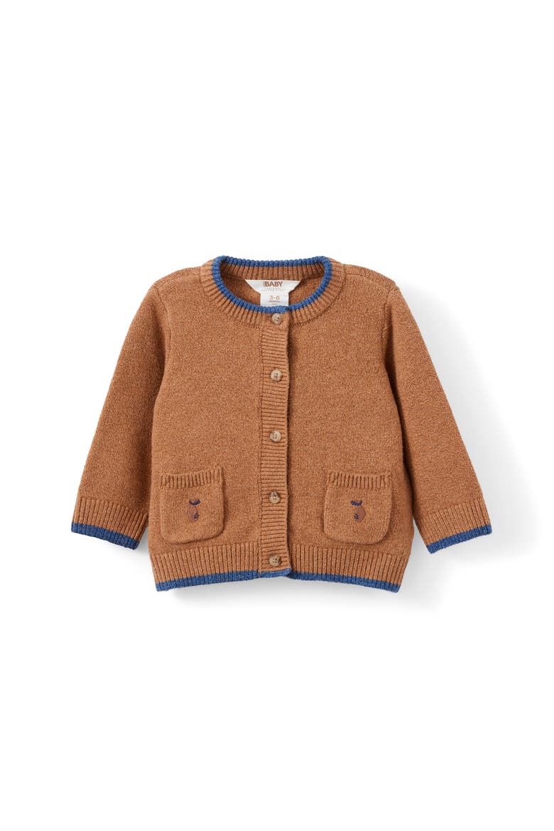 Baby Organic Blend Knit Cardigan, Main, color, Fudge Marle