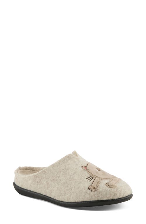 Flexus By Spring Step Cat's Eye Wool Scuff Slipper In Neutral