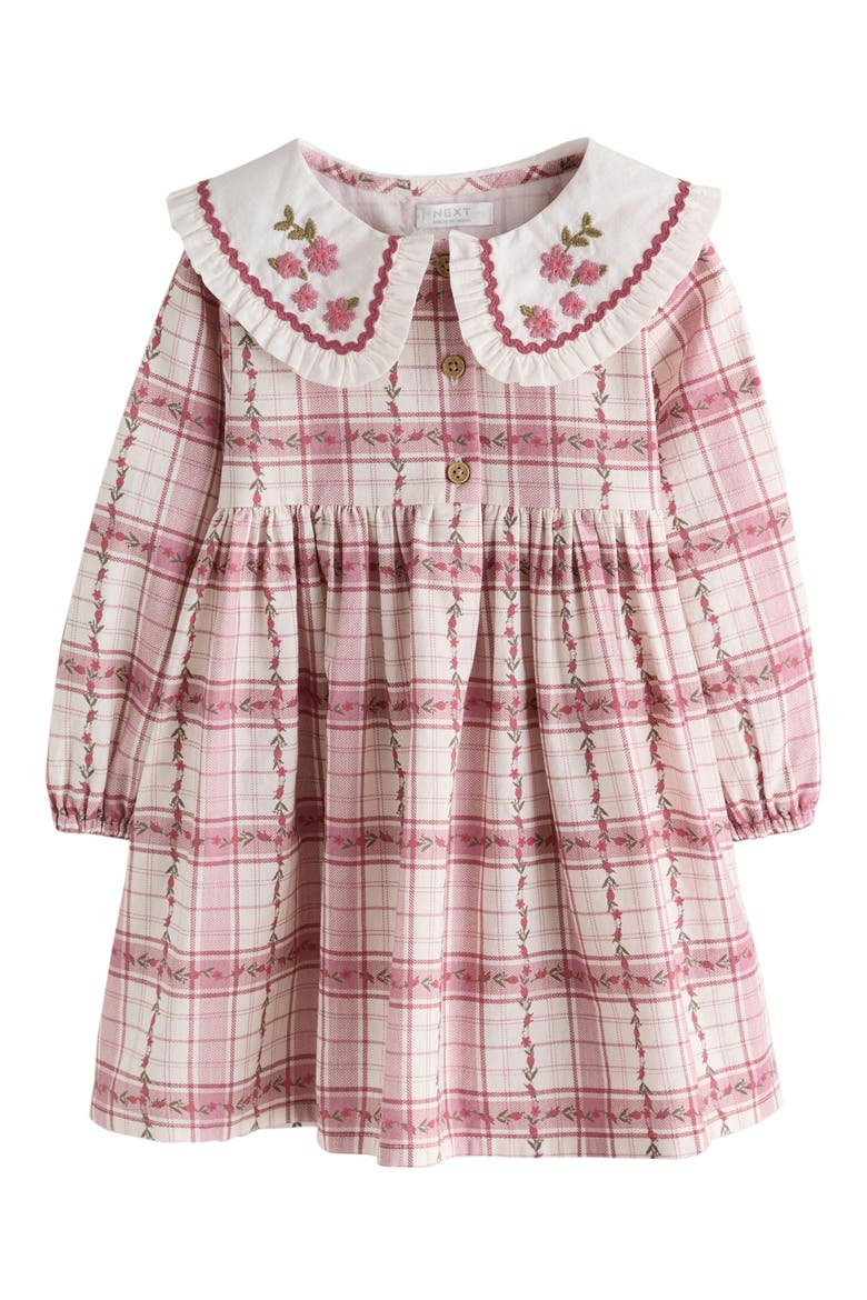 Kids' Embroidered Collar Frill Dress, Main, color, PINK
