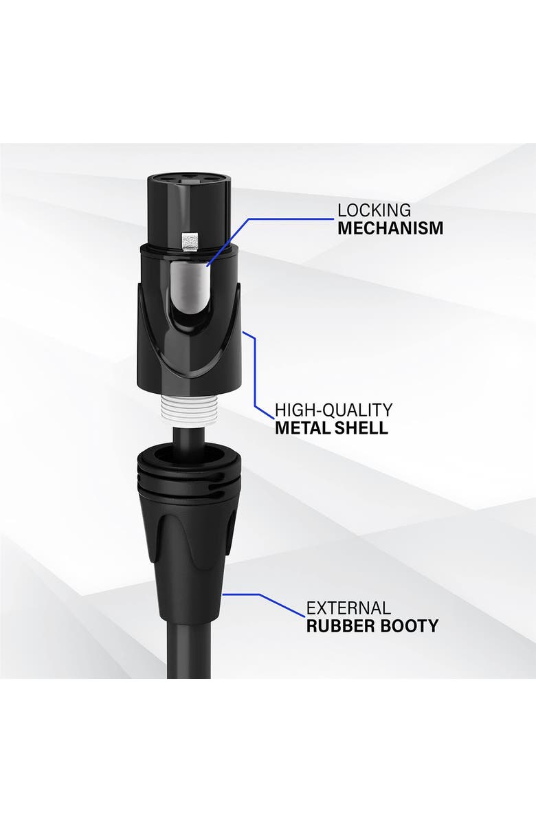 Lyxpro 1.5 ft Right Angle XLR Cable, Male to Female, 3 Pin Microphone Cable, Alternate, color, Black