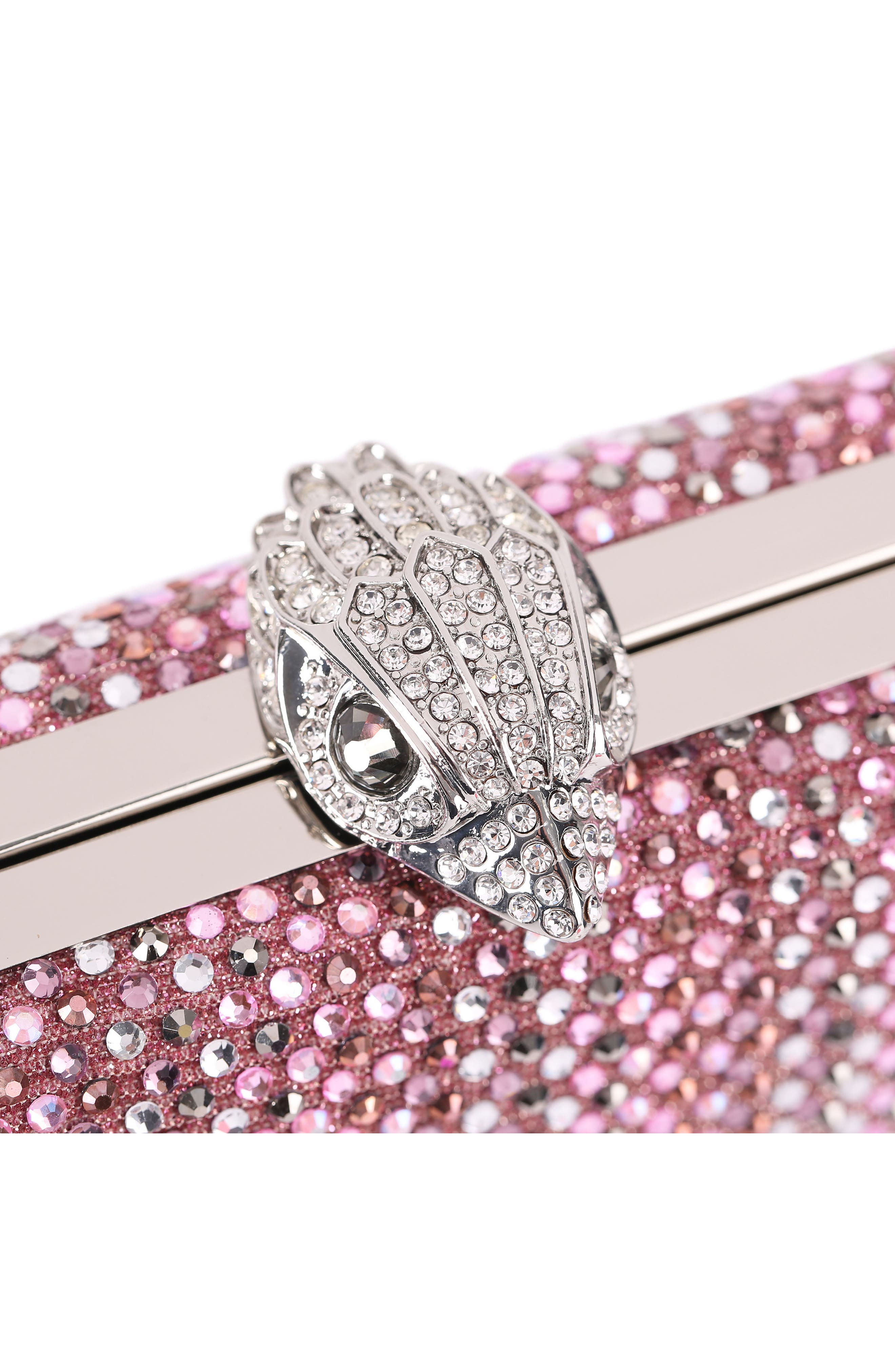 Kurt Geiger London Kensington Crystal Frame Clutch, Alternate, color, Open Pink