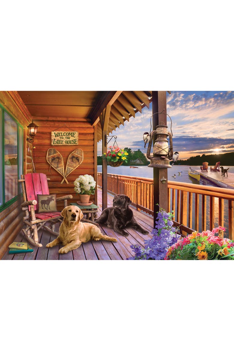 1000 Piece Puzzle, Welcome To The Lake House Reference Poster Included, Alternate, color, Multicolored
