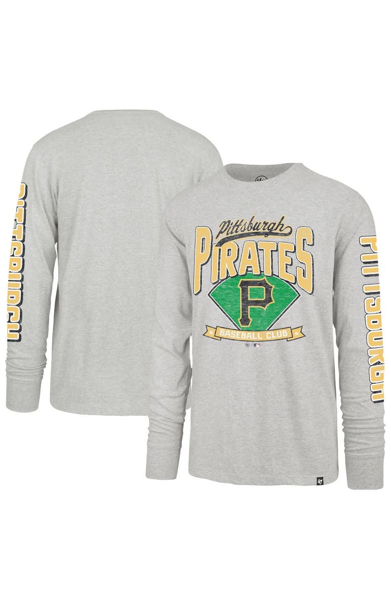 '47 Men's '47 Gray Pittsburgh Pirates Fair Ball Franklin Long Sleeve T-Shirt, Alternate, color, Gray
