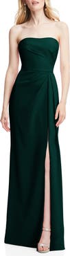 After Six Strapless Crepe Trumpet Gown