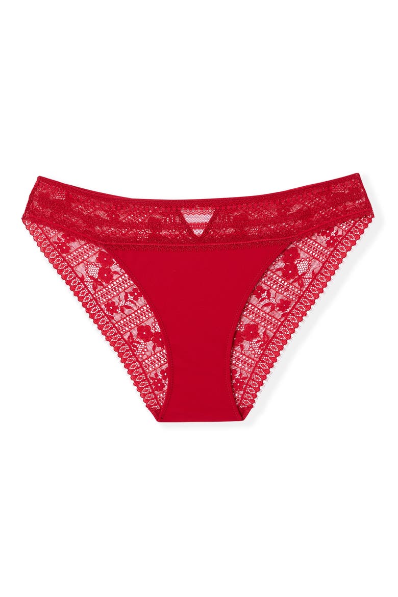 Aura Lace Hipster Briefs, Alternate, color, RED