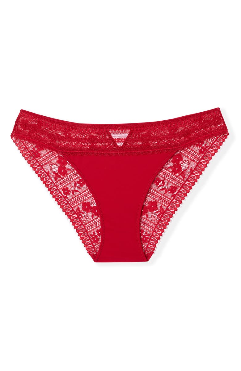 Etam Aura Lace Hipster Briefs, Alternate, color, Red