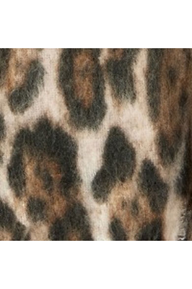 Leopard Print Super Soft Scarf, Alternate, color, Brown