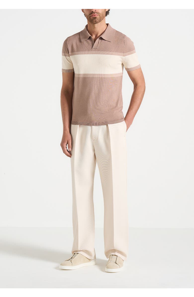 Manière De Voir Enzo Colour Block Polo Top, Main, color, Taupe
