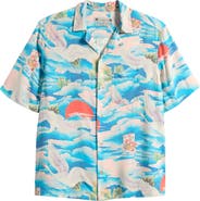 AllSaints Saipan Print Relaxed Fit Cotton Camp Shirt