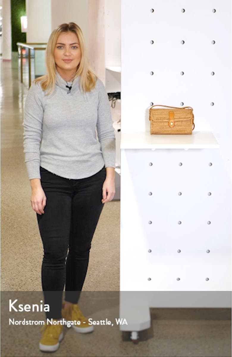 Woven Rattan Box Crossbody Bag, sales video thumbnail