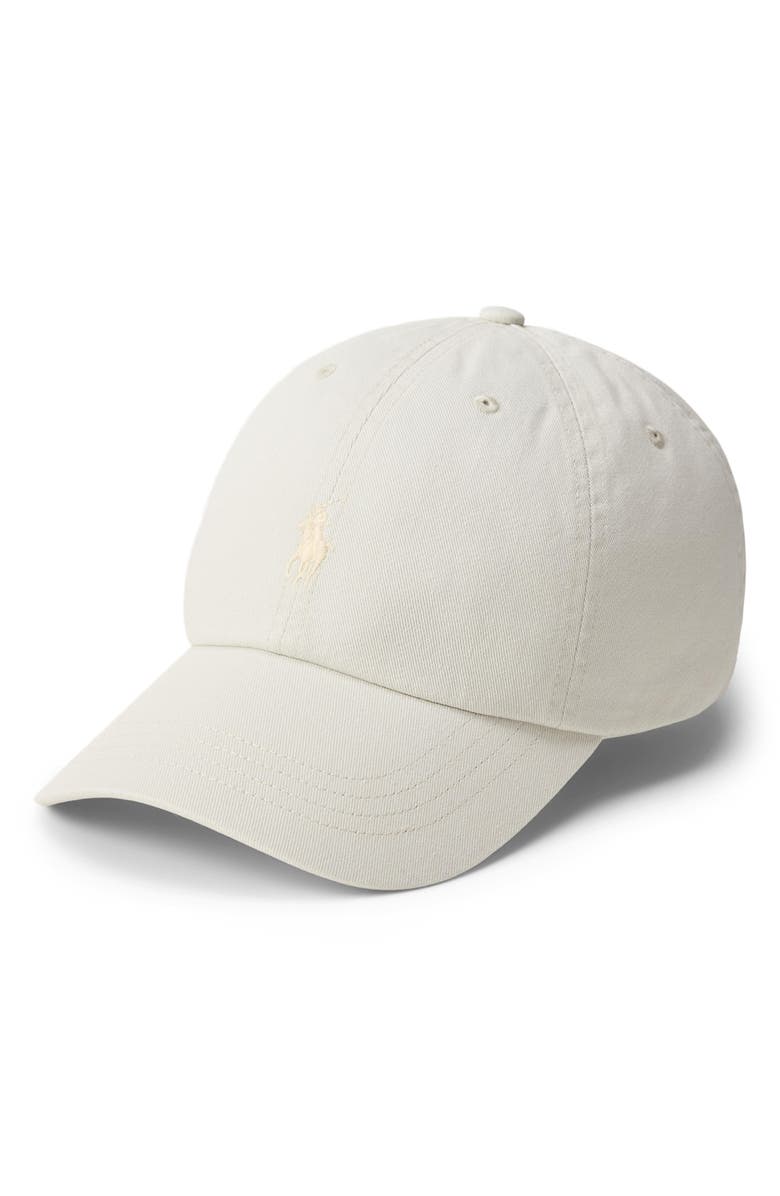 Polo Ralph Lauren The Iconic Cotton Chino Adjustable Ball Cap, Main, color, Stone Pebble