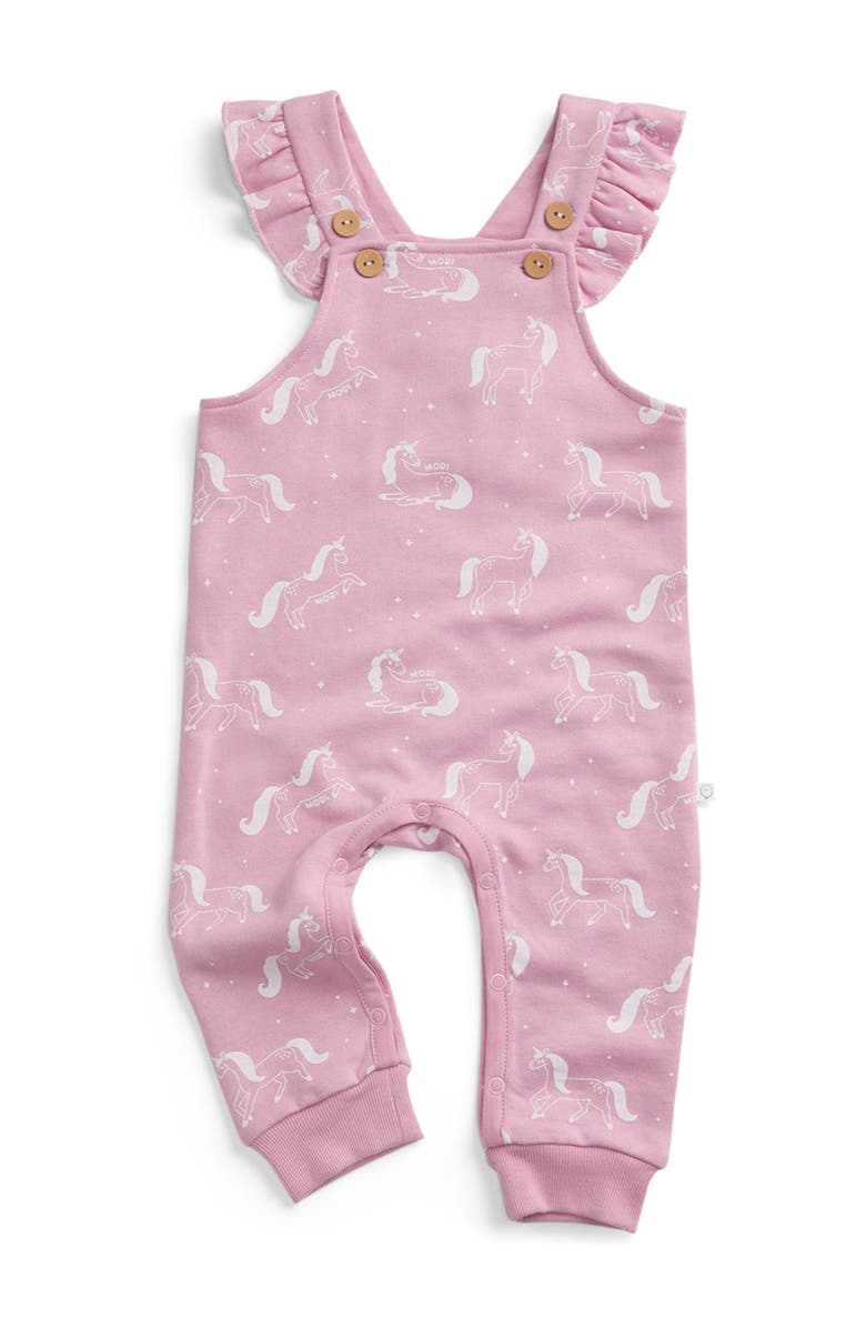 MORI Unicorn Frill Dungarees, Main, color, Unicorn Print