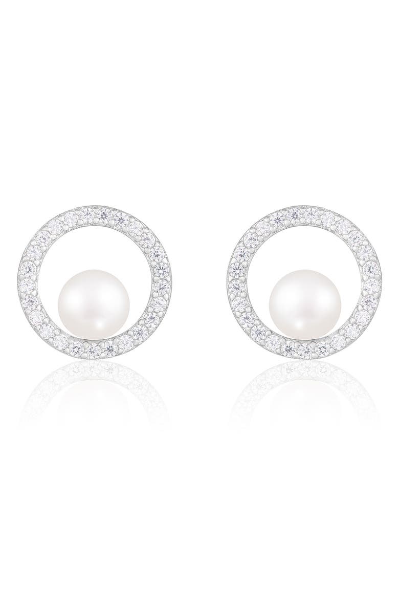 SPLENDID PEARLS Freshwater Pearl Stud Earrings, Main, color, White