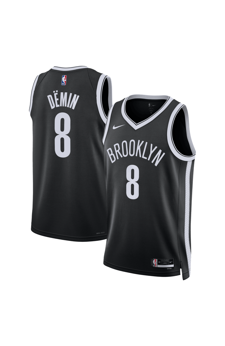Nike Unisex Nike Egor Dëmin Black Brooklyn Nets Swingman Jersey - Icon Edition, Main, color, Black