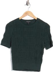 rag & bone Ren Plaid Crewneck Short Sleeve Sweater