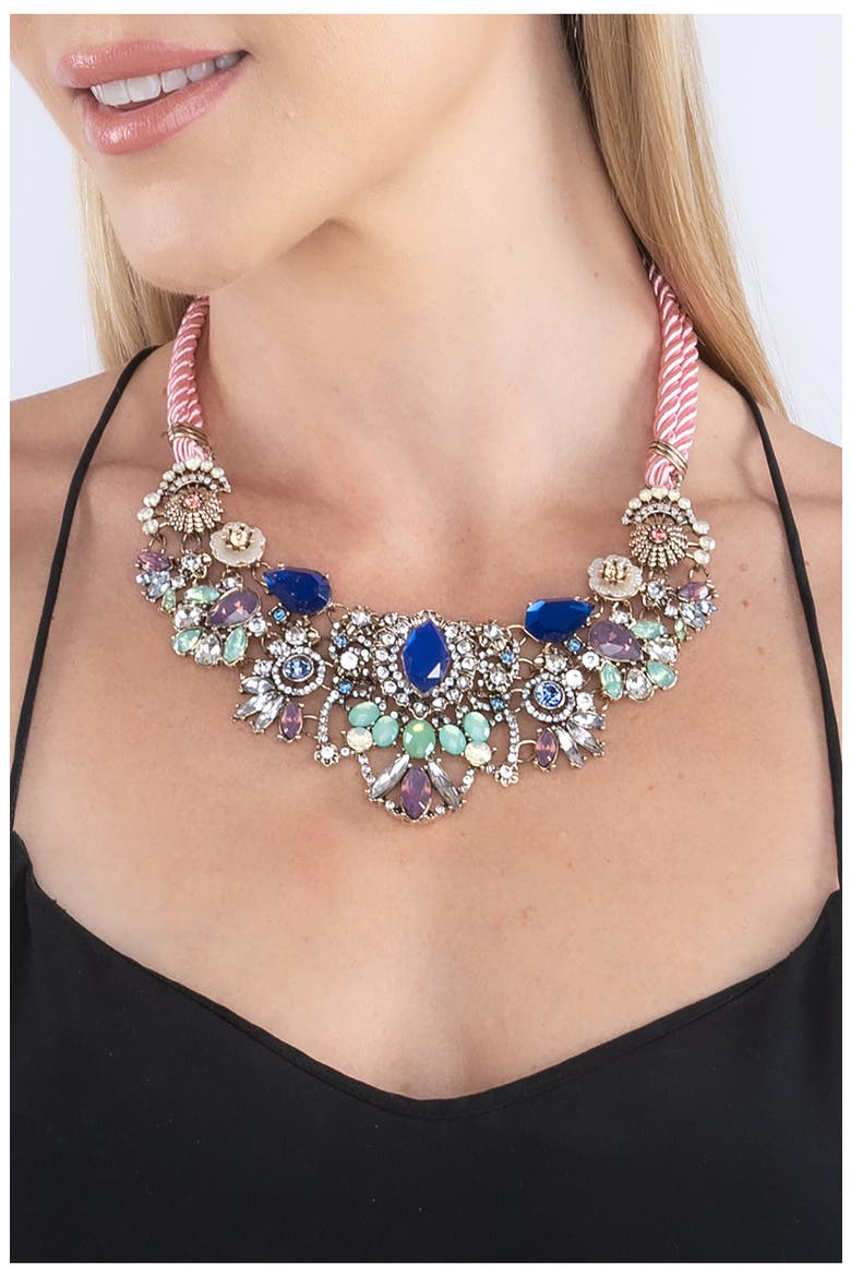 Juline Crystal Bib Necklace, Alternate, color, MULTI COLOR