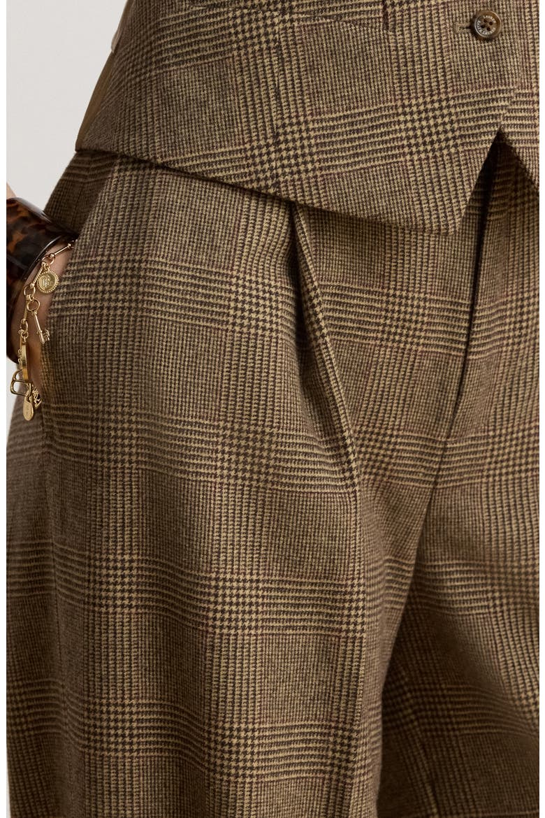 Brushed Wool Suit Pants, Alternate, color, BROWN/ MULTI