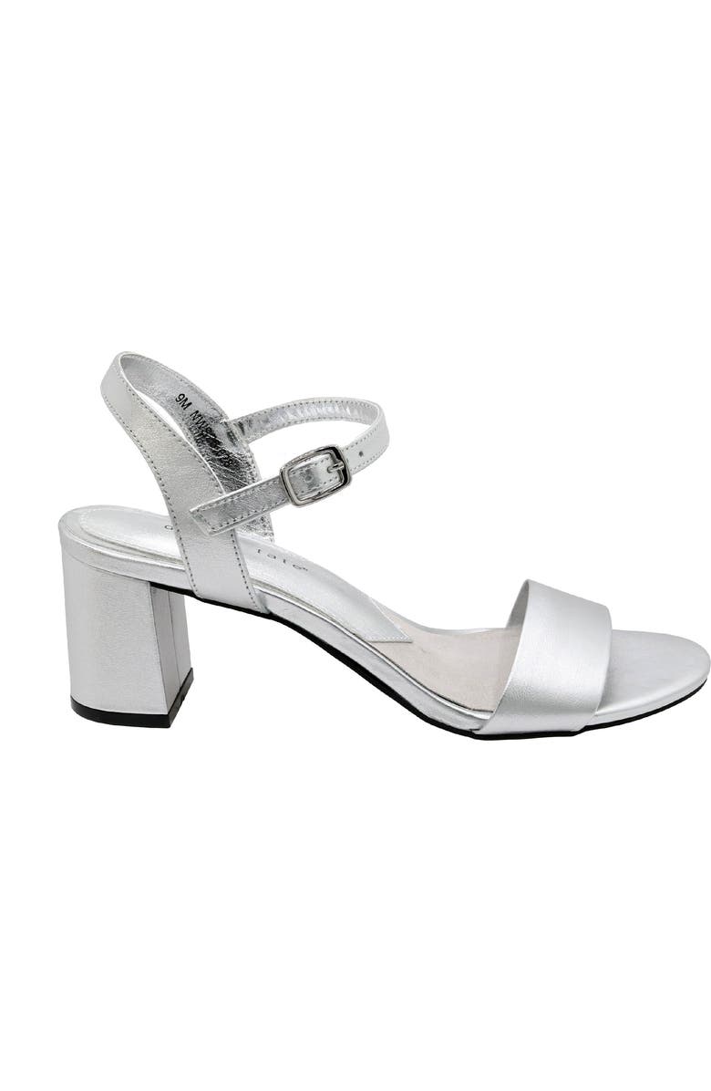 David Tate Ageless Ankle Strap Sandal, Alternate, color, Silver Matte