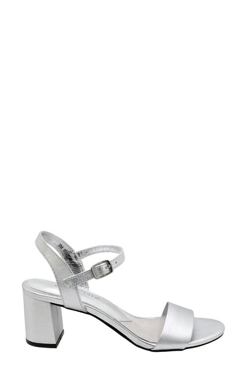 David Tate Ageless Ankle Strap Sandal In Silver Matte