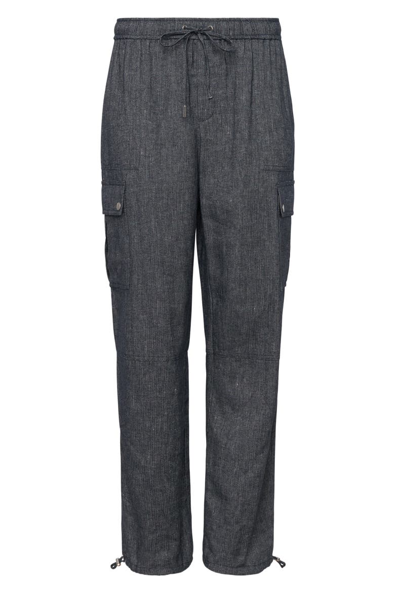 Crislin Linen & Cotton Cargo Jogger, Alternate, color, NAVY/ IVORY