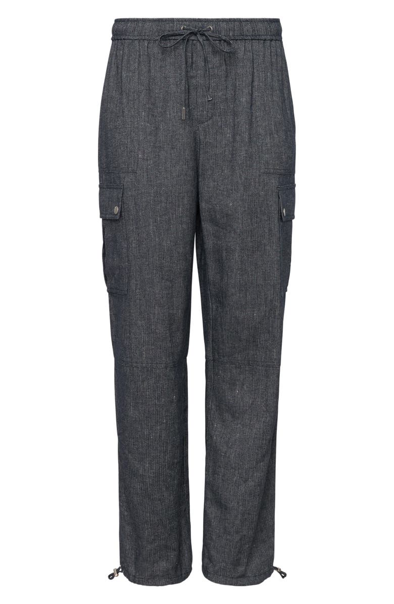 Cinq à Sept Crislin Linen & Cotton Cargo Jogger, Alternate, color, Navy/ Ivory
