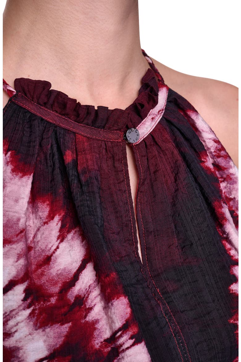Tie Dye Bubble Hem Sleeveless Shirt, Alternate, color, FIREWORK TIEDYE