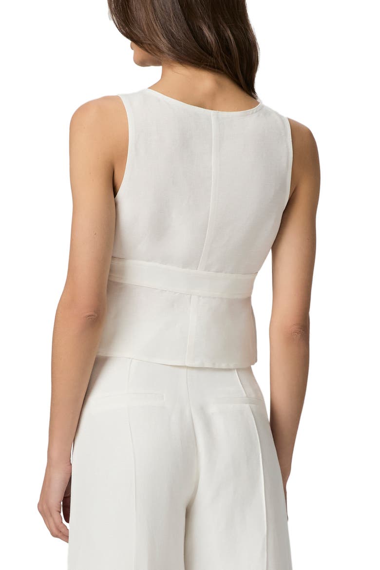 Caine Linen Blend Button-Up Tank, Alternate, color, WHITE