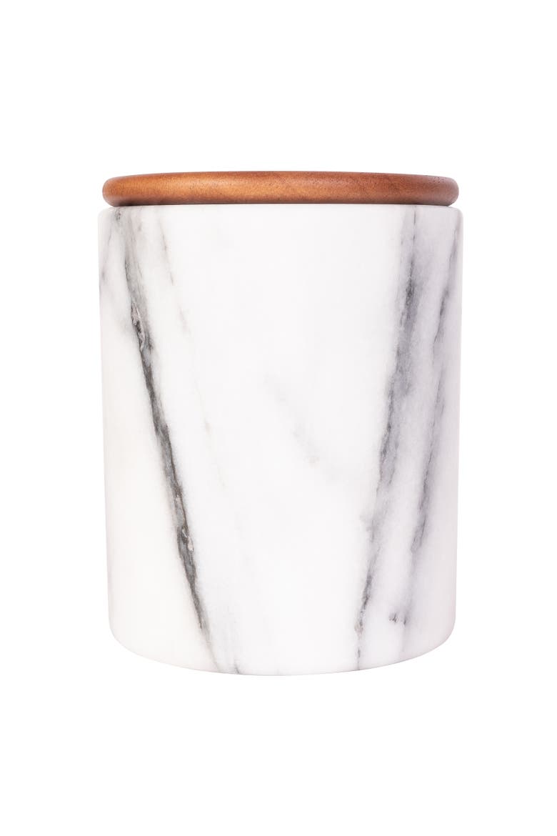 Artifacts Trading Company Storage Canister with Sealed Wood Top, Alternate, color, White Matte