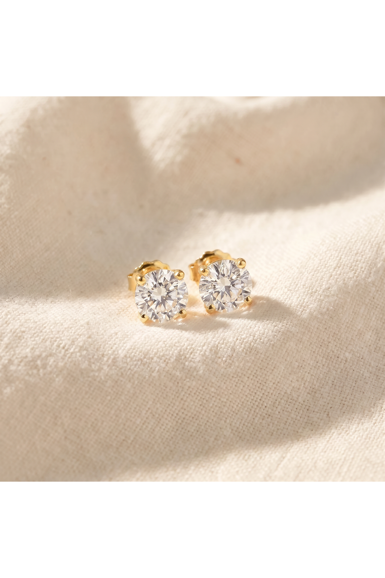1 ct TDW Diamond Studs 14K Gold Lab Grown Screw Back Earrings, Alternate, color, 14k Yellow Gold