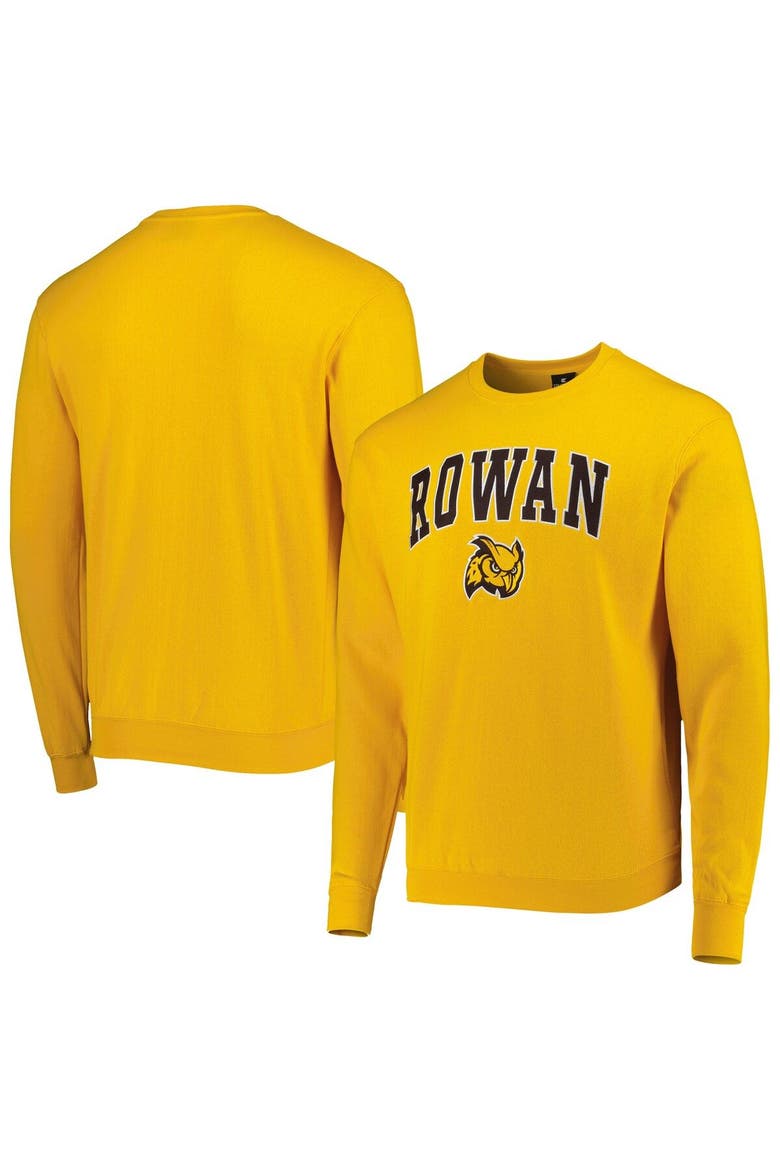 Men's Colosseum Gold Rowan Profs Arch Over Logo Pullover Sweatshirt, Main, color, Gold
