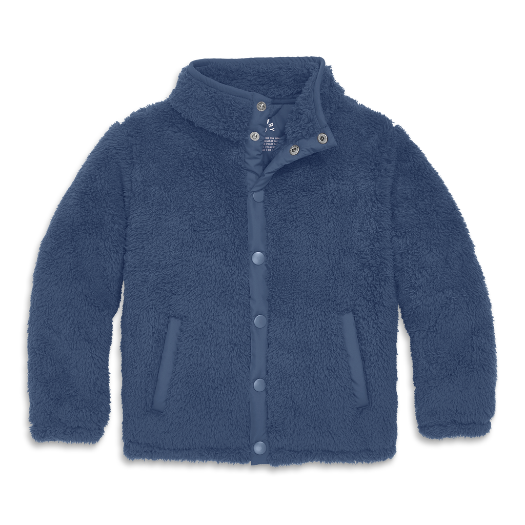 Primary Kids Teddy Fleece Jacket In Blue