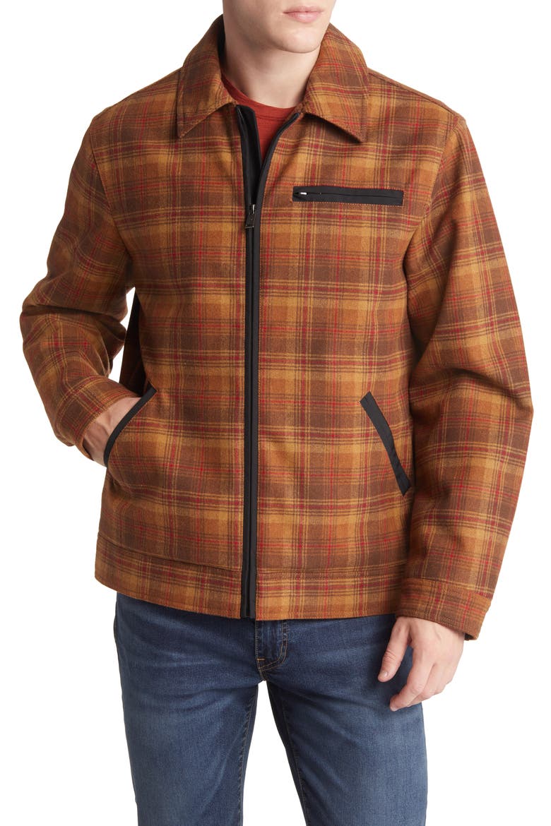Mt. Hood Plaid Wool Blend Jacket, Alternate, color, WHISKEY/ SADDLE PLAID
