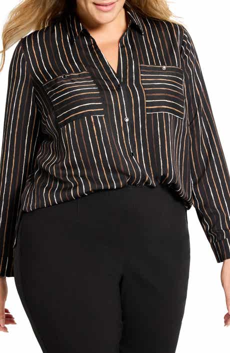 NIC+ZOE Painted Stripe Button-Up Shirt