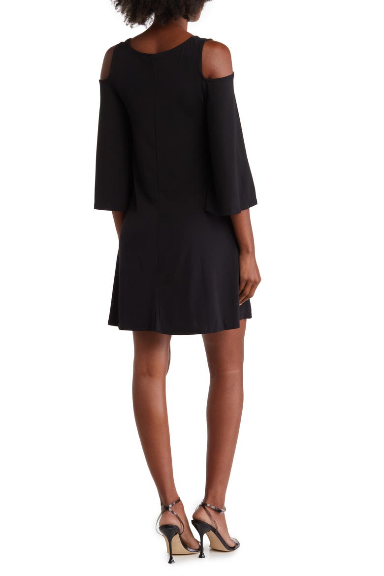 Shoulder Cutout Dress, Alternate, color, BLACK