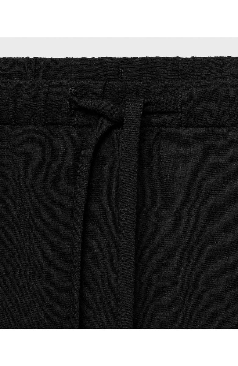 MANGO Tie Waist Straight Leg Pants, Alternate, color, Black