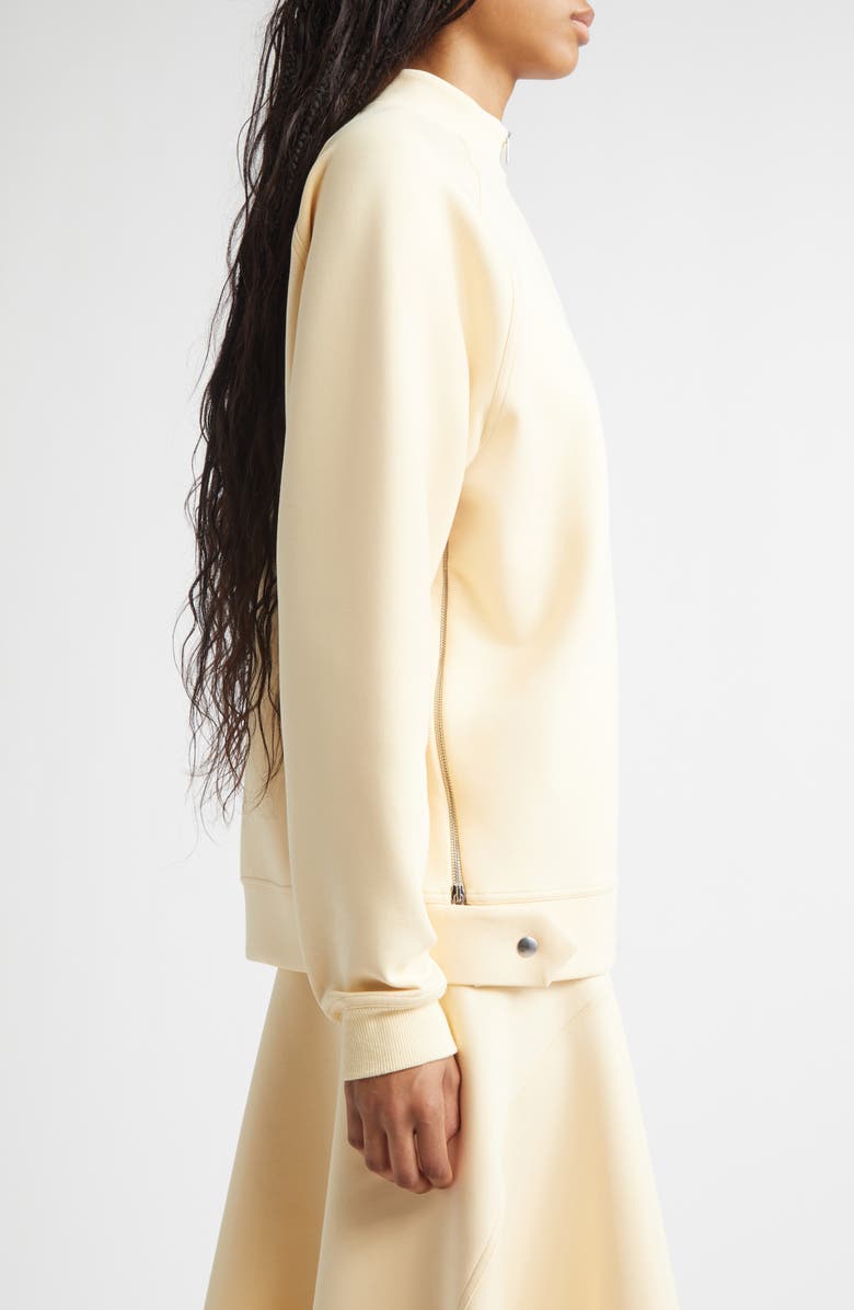 PLAN C Cotton Blend Scuba Knit Half Zip Pullover, Alternate, color, Straw