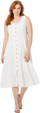 Jessica London Button Down Gauze Dress