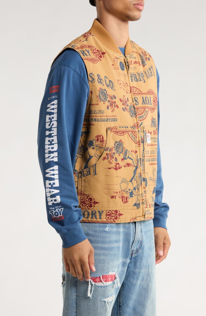 Levi's<sup>®</sup> x Disney Pixar<sup>®</sup> Toy Story Print Canvas Vest, Alternate, color, Multi Beige
