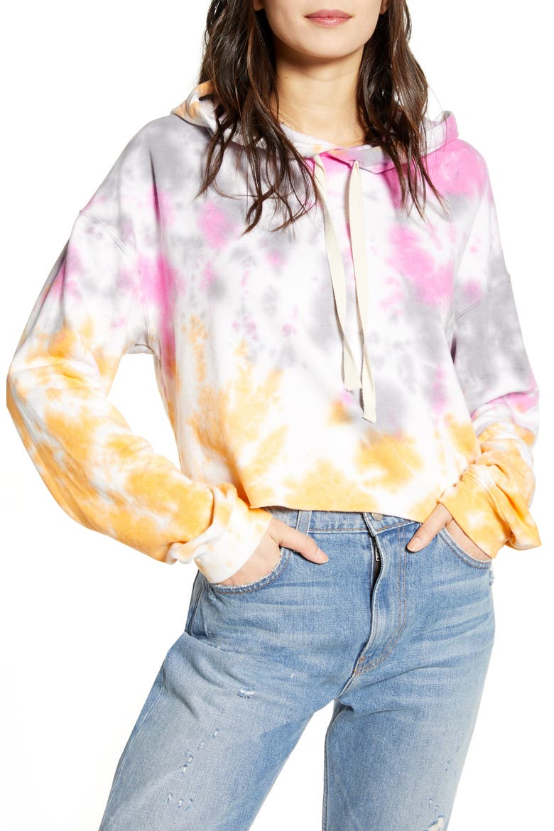 Tie Dye Crop Hoodie, Main, color, GUACARA